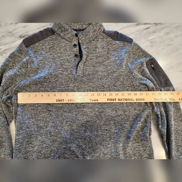 Greg Norman 1/4 Button Pullover Golf Sweatshirt Gray Fleece Lined Men's Large - Picture 5 of 6